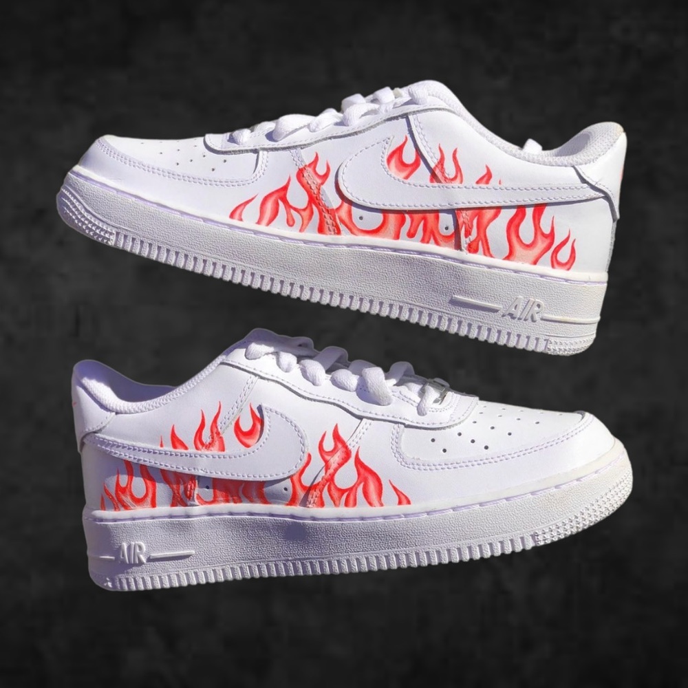 Red Flames Air Force Shoes